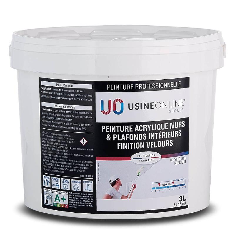 Peinture intérieur pour mur et plafond - Peinture Acrylique Velours Professionnelle - USINE-ONLINE Réf: UO-VELOURS-INTERIEUR_0