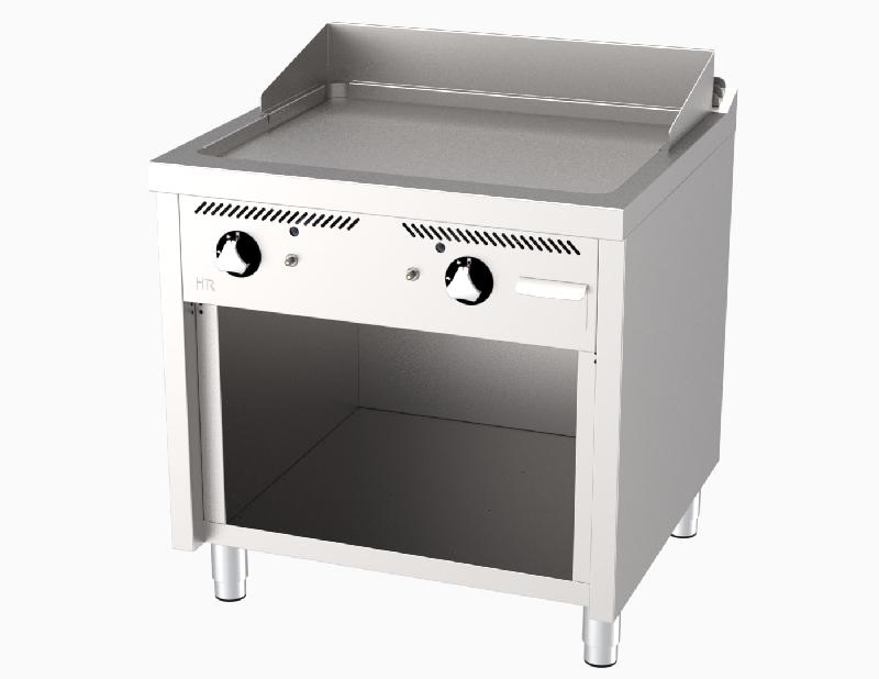 Plancha à gaz fry-top professionnelle sur placard ouvert 800x750x945mm - Plaque acier rectifié - FT7508E_0