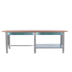PROREGAL Etabli BUFFALO WOOD avec 2x Tiroir| HxLxP 86,5x260x75cm | Capacité de Charge 1000kg | Gris - gris métal PR_RS157-89_0