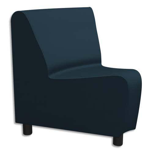 Chauffeuse modulaire d'angle 45d izar bleu nuit ginko en pvc et coton, structure métallique_0