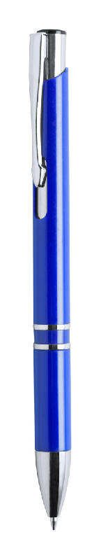 Stylo à bille en plastique - grip et clip argentés - encre bleue_0
