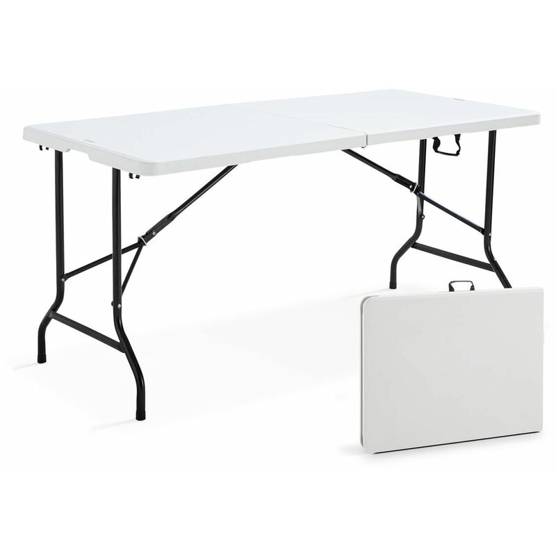 TABLE PLIANTE BLANCHE 152 X 70 X 74 CM, BLANC