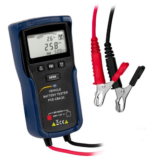 Testeur de batterie pour voiture, 12 ou 24V, Facile à utiliser - PCE-CBA 20 - PCE INSTRUMENTS_0