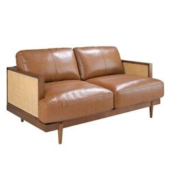 AC ANGEL CERDA Angel Cerdá Canapé 2 places cuir marron 6176C 164 x 96 x 83 - marron fourrure 8435631027461_0