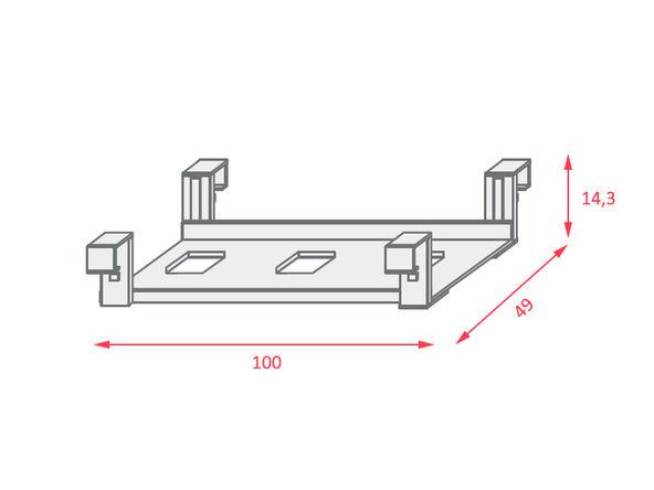 Goulotte passe-câble double pour bench ou tables de réunion M10 en métal_0