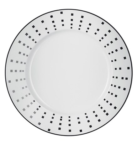 ASSIETTE PLATE SATINIQUE DÉCOR NOIR 28.5 CM