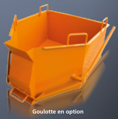 Benne à béton surbaissée - spéciale bétonnière 2016 - forme rectangulaire avec fourreaux multiprises_0
