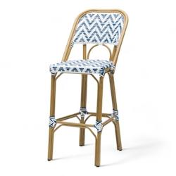 Bistromania Chaise de bar ALMA - Tressage bleu et blanc - EA134_0