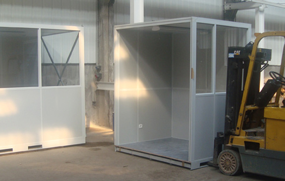 Cabine de travail palettisable - modules intérieurs à partir de 2x3 m - pratique et économique_0