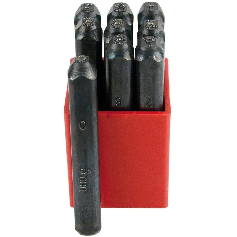 Jeu de 9 chiffres à frapper à boule - 10 mm - acier extra dur 60-62 HRC - usage industrie nucléaire_0
