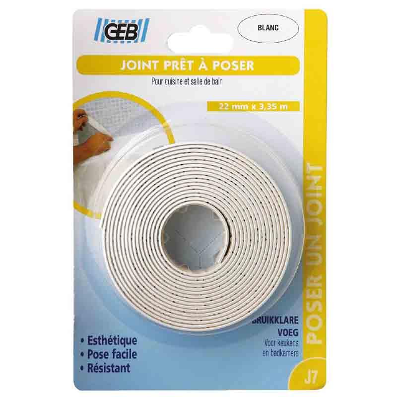 Joint d'étanchéité préformé 22 mm x 3,35 m - blanc - pour cuisine et salle de bains - marque Geb_0