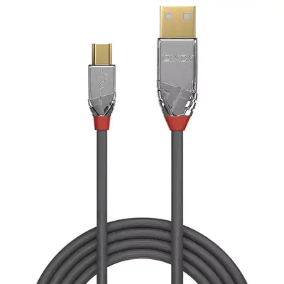 LINDY 1m USB 2.0 Type A/Mini-B Cable Cromo Line_0