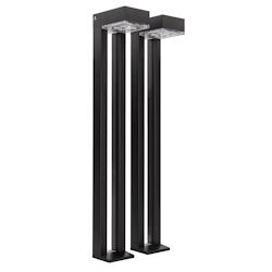 Lot de 2 bornes Eclairage Solaire Extérieur 100 Lm Autonomie 3 nuits IP54 ASLO - noir 5604612741815_0