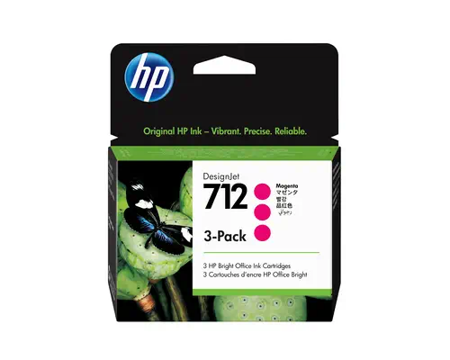 Pack de 3 cartouches d'encre DesignJet HP 712, magenta, 29 ml_0