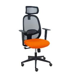 Piqueras y Crespo Silla Cilanco negra malla negra asiento bali naranja oscuro brazo regulable cabecero regulable - orange multi-matériau 354SNM840B30_0