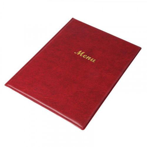 PORTE-MENU 2 PAGES EN PVC - FORMAT A4 BORDEAUX