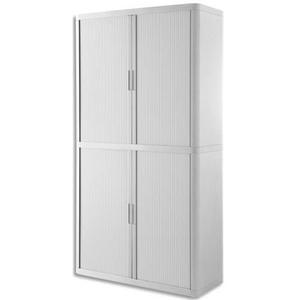 Easyoffice armoire démontable corps en ps teinté et rideau blanc - dim l110x h204x p41,5 cm_0