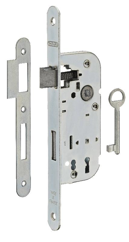 Serrure à encastrer pour porte intérieure - 1 tour ou 2 tours - 1 clé - Réversible - THIRARD_0
