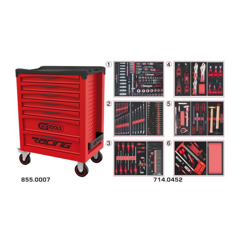 Servante RACING 7 tiroirs équipée de 455 outils - KSTools | 855.7452_0