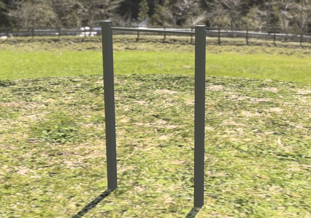 Station barre fixe simple eb acier inoxydable - Référence BFS_0