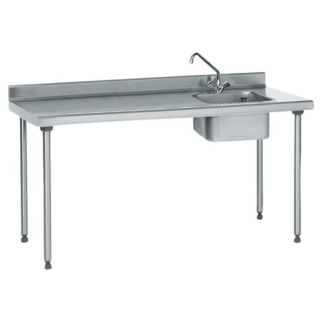 TABLE INOX DU CHEF ADOSSÉE LONGUEUR 2000