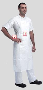 Tablier Tyvek modèle PA30L0 - Bavette et liens à attacher - Longueur 108 cm_0