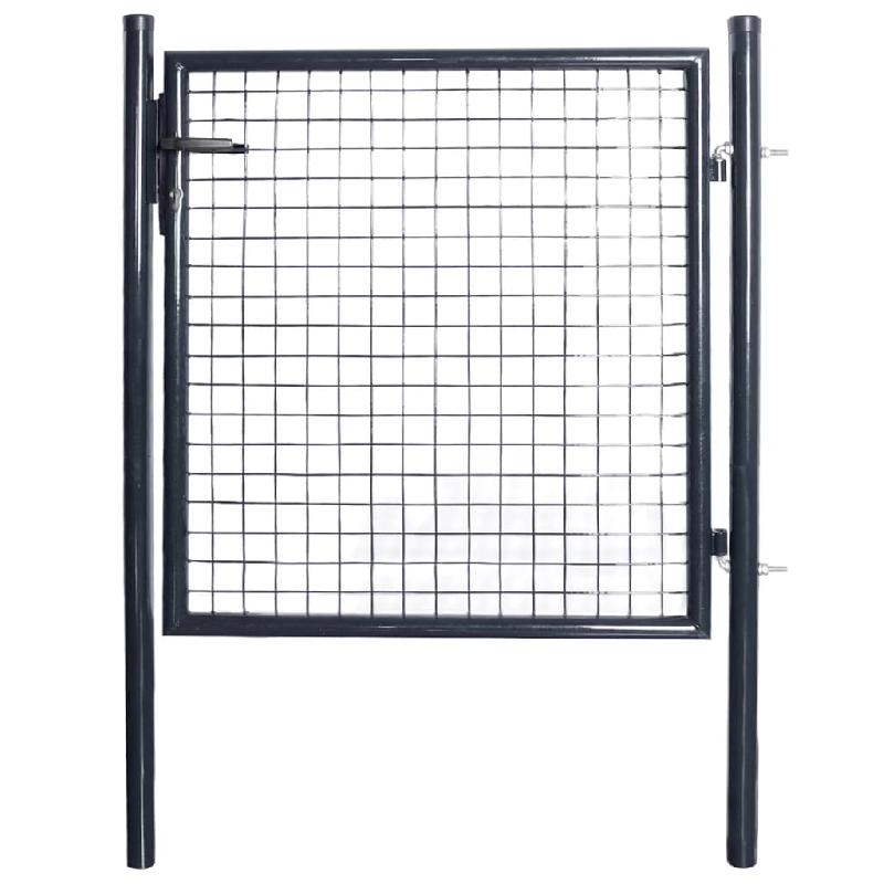 Vidaxl portail en maille de jardin acier galvanisé 85,5x100 cm gris 143369_0