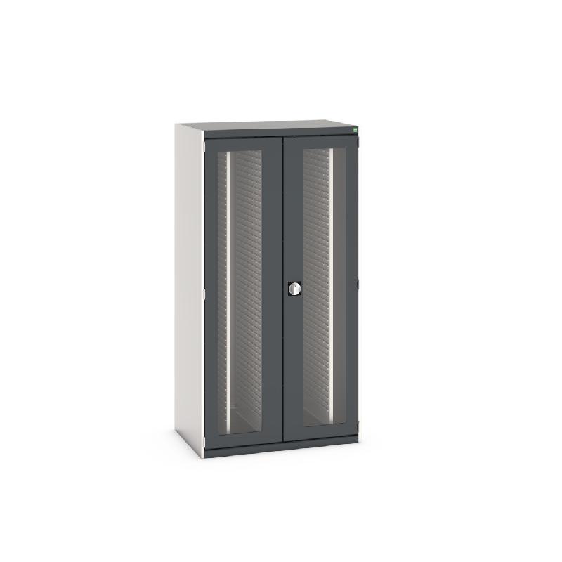Armoire d'atelier Cubio SMV-10620-4.4 - Portes transparentes - 4 panneaux à bacs coulissants - 1050x650x2000mm_0