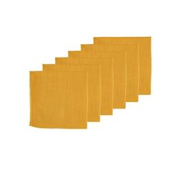 Bjorn Serviette de table - 6 pièces - Lin et coton jaune moutarde - jaune 3701488307946_0