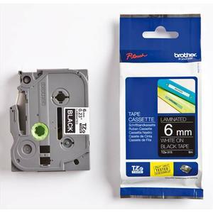 Brother ruban pour ptouch laminé blanc/noir 6mmx8m tze315_0