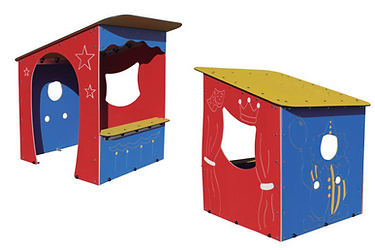 Cabane Rouge et Bleu pour enfant de 1 à 12 ans - Dimensions 165 cm x 129 cm x 163 cm - PM910_0
