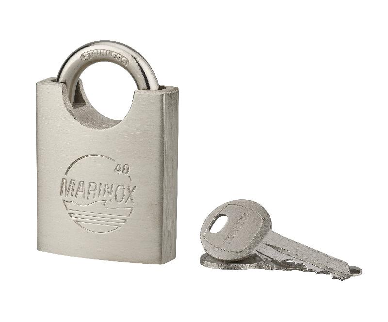 Cadenas à clé Marinox 40 mm - Inox anti-corrosion, anse épaulée et double verrouillage_0