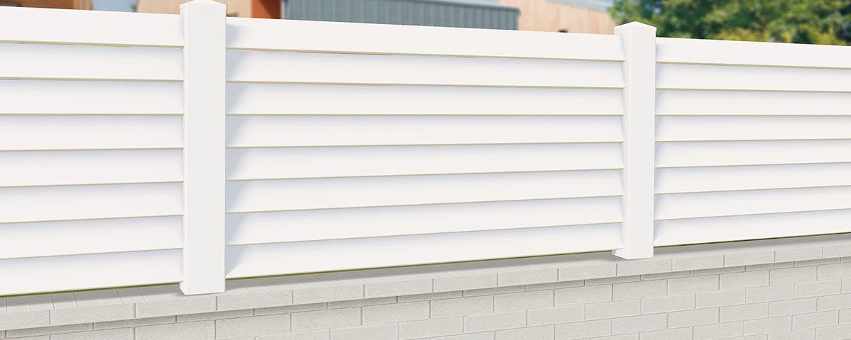 Clôture PVC CL 13 B / Type 03 B - CG Pro - Barreaudage horizontal par lames PVC avec renfort métallique et lisses 100x20 mm_0