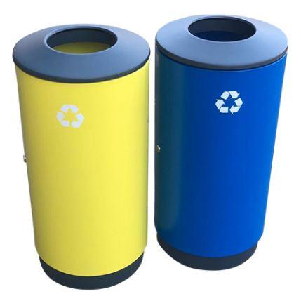 Corbeille de tri sélectif - 85/90 litres - Acier galvanisé avec peinture polyester et options disponibles_0