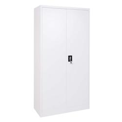 Décoshop26 - Armoire de bureau étagère de rangement 2 portes verrouillables en métal blanc 185x90x40cm 04_0001473 - blanc 3000096732691_0