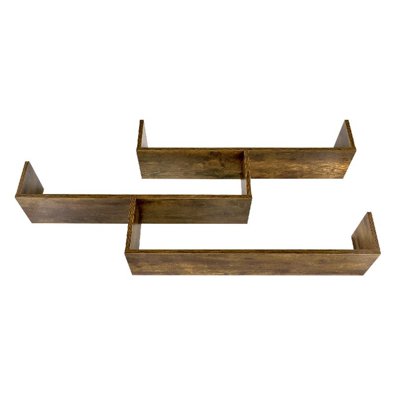 ÉTAGÈRE MURALE MEUBLE DE RANGEMENT 119 CM EFFET BOIS FONCÉ 03_0005204_0