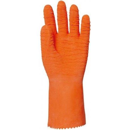 Gants enduits latex / nitrile - crêpé orange - Eurotechnique | 3817_0