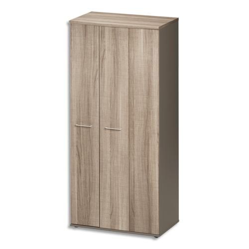 Gautier office armoire 3 portes, 1double coulissante jazz chêne gris