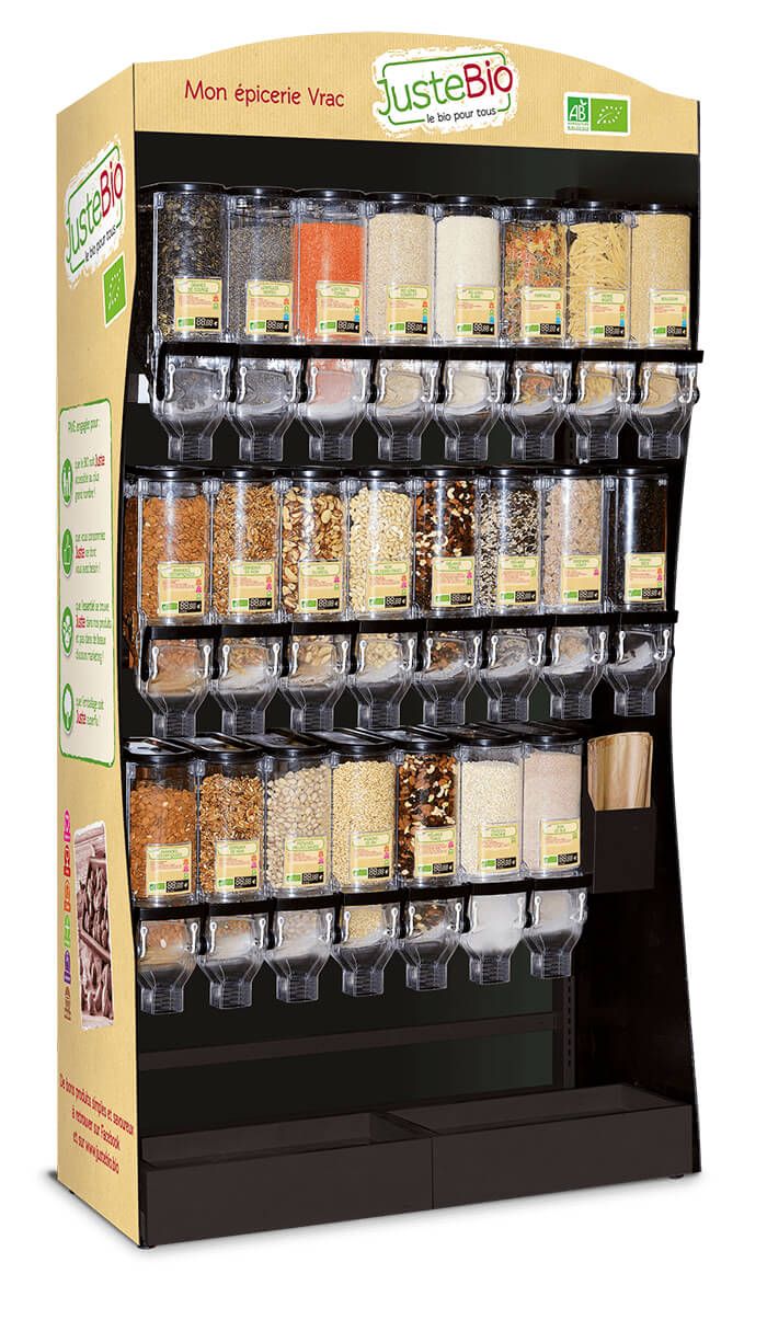 Goulotte pour produits - Meuble présentoir Seiller - En plastique et métal, stockage par gravitation_0