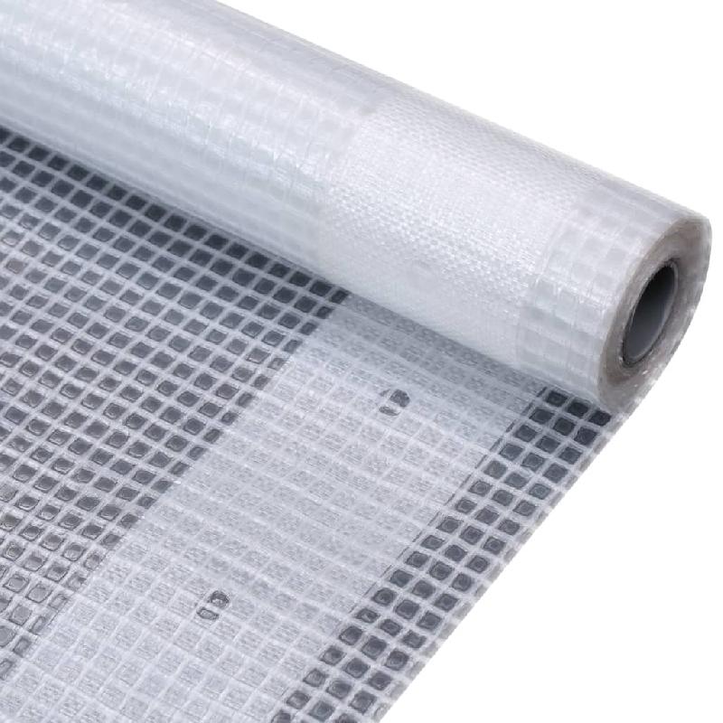 Lot de 2 bâches polyvalentes et robustes - Construction de serres, camping, protection meubles de jardin, remorques - 260 g/m² - 1,5 x 20 m - Blanc - Réf. 02_0002208_0