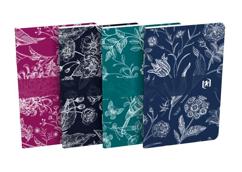 Oxford Lot de 10 Carnet Floral Romance agrafé 9x14, 60p./30 feuilles 90g/m², ligné, coloris assortis (4) - 3020120238685_0