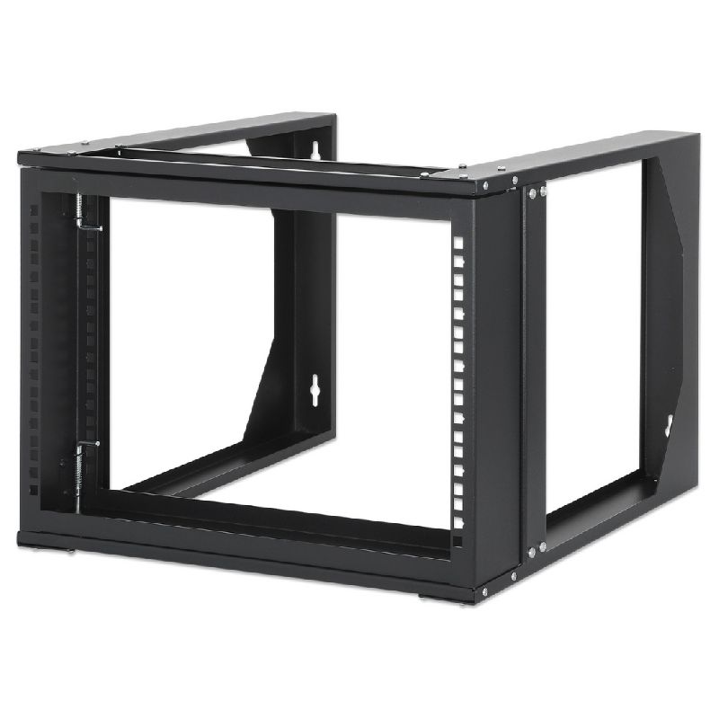 Rack réseau mural 19 pouces - hauteur 6U - 2 montants - profondeur 450 mm - flatpack - noir - Bravour®_0
