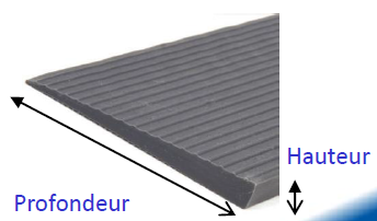 Rampe en caoutchouc - Mini rampe ajustable pour ressauts de 0,6 à 4,8 cm - Adaptée PMR et ERP_0