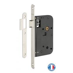 Serrure encastrable pour porte intérieure, axe 60mm, bouts ronds, nickelé - THIRARD - gris 3150260193909_0