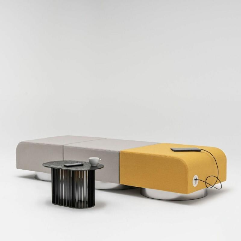 Table basse d'accueil ROLL MDD - design épuré - coloris blanc et noir - garantie 5 ans_0