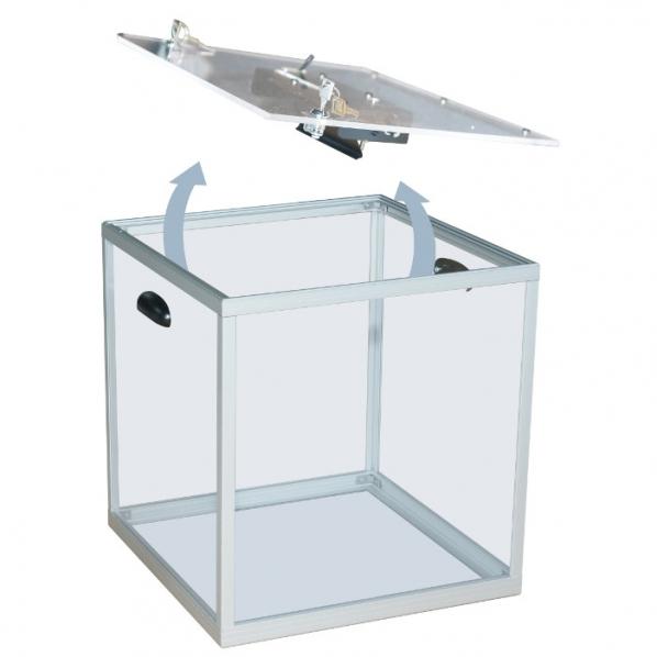 Urne de vote officielle Version 2 - transparente en PMMA - capacité 800 à 1600 bulletins - compteur mécanique_0
