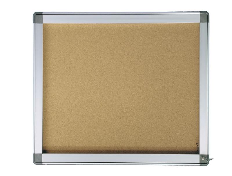 Vitrine affichage intérieure aludra fond liège pour 6 feuilles a4_0
