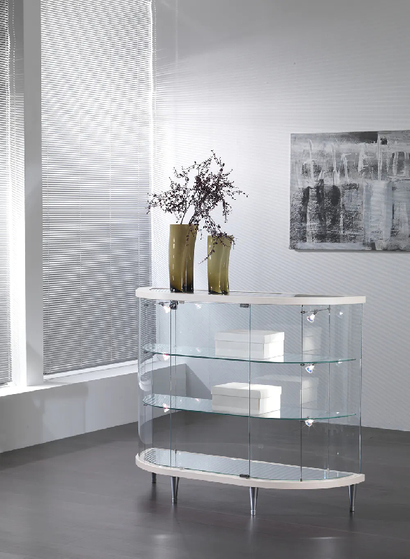 Vitrine galbée demi ovale 203/mbva - blanc poli_0