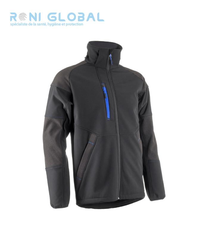 Veste de travail homme imperméable - Softshell en polyester et élasthanne avec membrane TPU, polaire et 3 poches - YUKI II COVERGUARD_0