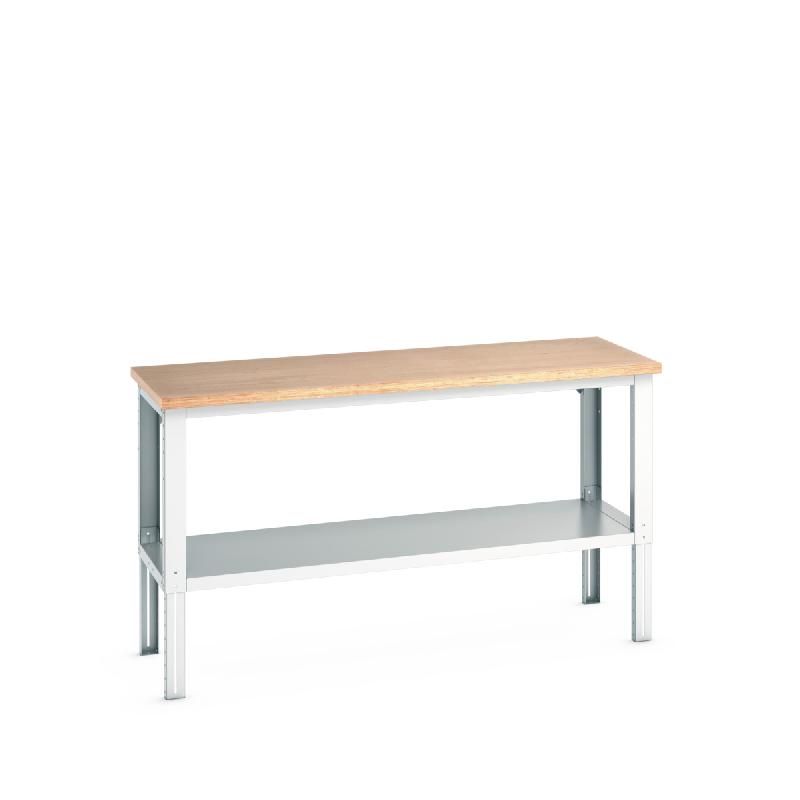 41003509.16V - Établi Cubio avec ossature réglable et tablette inférieure - 2000x750x840-1140mm RAL 7035_0